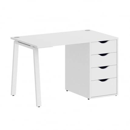 Стол письменный HOME OFFICE VR.SP-3-118.4.A Белый Бриллиант/Белый металл_0