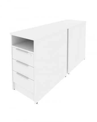Тумба приставная двойная Metal System Б.ТП-2 Белый_0