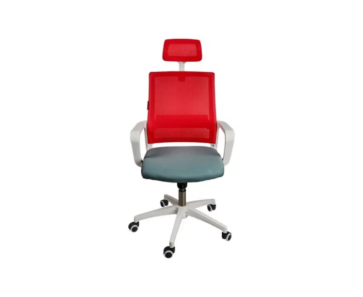 Кресло офисное Бит белый пластик Красный_1