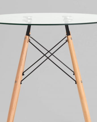 Стол круглый EAMES DSW NEW D=80 прозрачный стеклянный_2