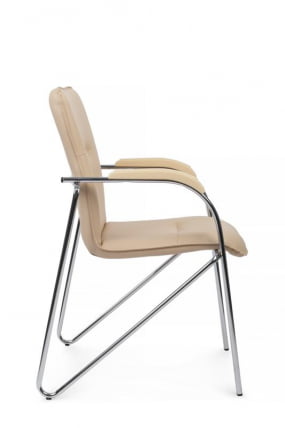 Стул Самба с пластиковыми подлокотниками SMB-03H Хром гальв. Бежевый_1