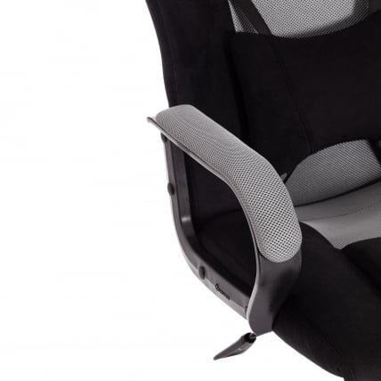 Кресло DRIVER (22) флок/ткань, черный/серый, 35/TW-12_9