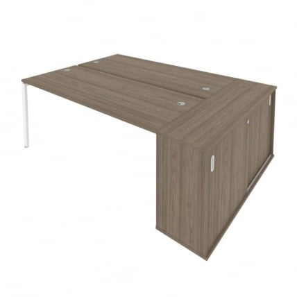 Рабочая станция с опорным шкафом-купе Metal System Б.РС-СШК-1.5 Вяз/Белый_0