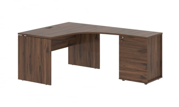Стол эргономичный с тумбой правый EDIS EDCET 1518 R Дуб Денвер темный Мокко_0
