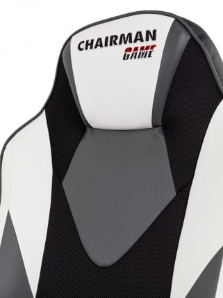Игровое кресло Chairman гаме 17 Черный Серый Белый / game_16