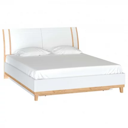 Кровать двуспальная 1600 Бари ЛД 698.140.000 Дуб Золотой Белый_0