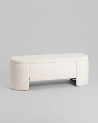 Банкетка Taks с местом для хранения букле белый_0