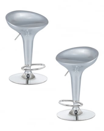 Стул барный DOBRIN BOMBA (серебряный металлик) 2 шт_0