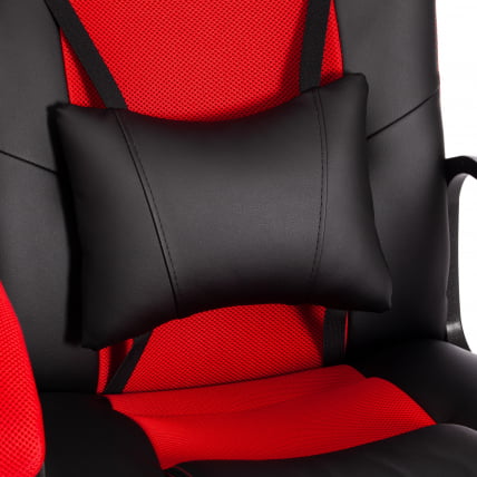 Кресло DRIVER (22) кож/зам/ткань, черный/красный, 36-6/TW-08_8