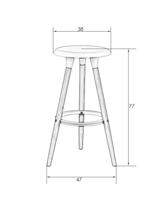 Табурет барный DOBRIN ROYCE Черный B-03_4