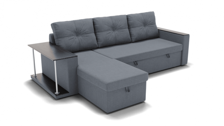 Диван Атланта (ЗР) Цвет фасада: Серый; Тип: Левый/правый; Материал фасада: Металл/Велюр_0