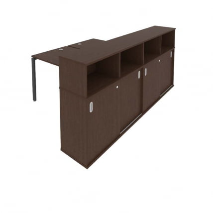 Рабочая станция с опорным шкафом-купе Metal System Б.РС-СШК-4.2 Венге/Антрацит_0
