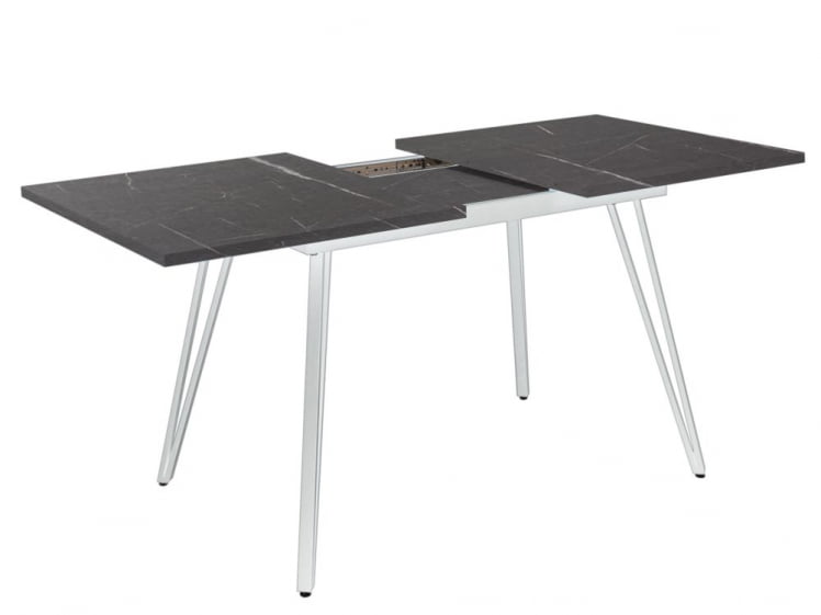 Стол раскладной Диего 140-180 white Мрамор графит_1