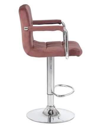 Стул барный DOBRIN KRUGER ARM (пудрово-розовый велюр (MJ9-32)) 2 шт_4