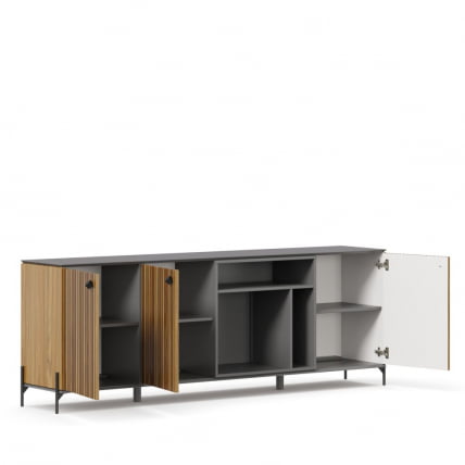 Комод Элиот ЛД 414.070.000 Оникс Серый/Орех фактурный_3