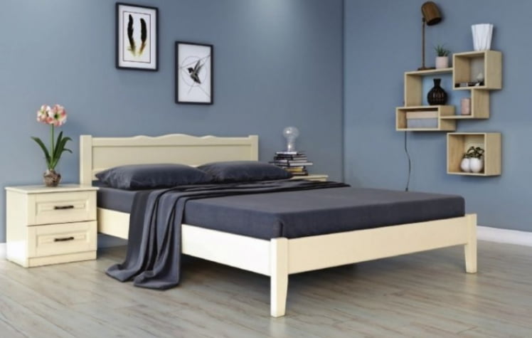 Кровать из массива Карина-7 200х90 Слоновая кость_0