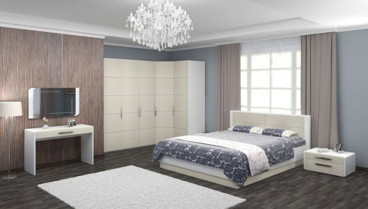 Кровать Вива 140х200 Белая Белый глянец_1