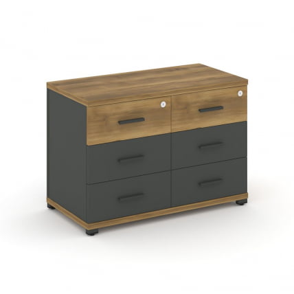 Тумба приставная сервисная с надставкой широкой CONCEPT CN.TSR-003 B/W Сандал Янтарный Антрацит_0