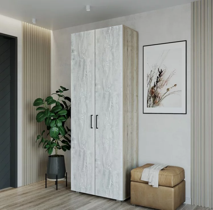 Шкаф двухстворчатый Пайн ПП 1 Дуб Ривьера Бетон Пайн_0