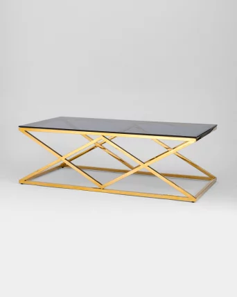 Стол журнальный ИНСИГНИЯ 120x60 Золото стекло smoke_1