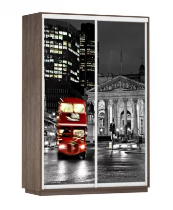 Шкаф-купе двухдверный Экспресс Дуо 1600х2200h Лондон/Венге_0