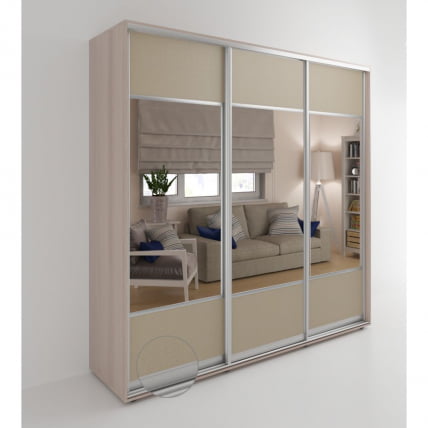 Шкаф-купе 3-х дверный Акцент-Дуэт КЛ 1800х600 Ясень шимо светлый_0