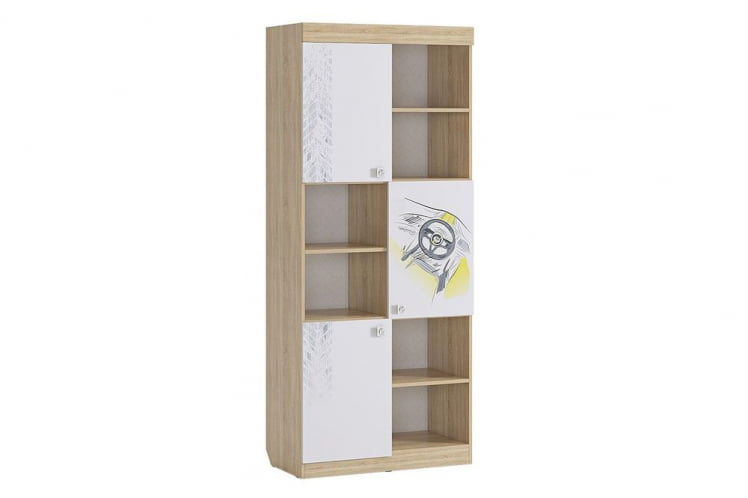 Стеллаж Форсаж MKF-03 Дуб сонома/белый_0