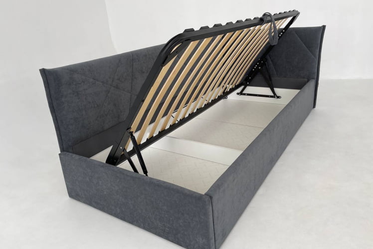 Кровать 0.9 Бест (Тахта) КМ.T-15 графит (велюр)_4