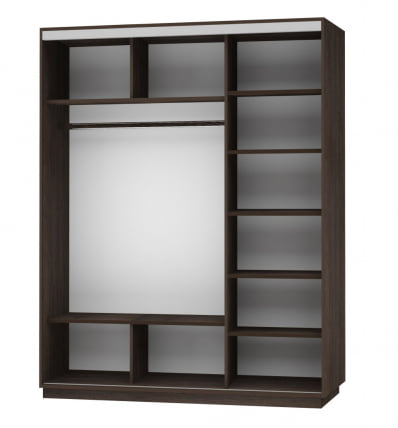 Шкаф-купе трехдверный Экспресс Трио Элемент 1800х2400h Дуб венге_1