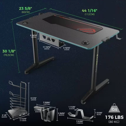 Геймерский стол с RGB подсветкой Eureka GIP 44_5