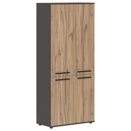 Шкаф с глухими средними и малыми дверьми EDIS EHCS 85.3 Дуб Денвер светлый Черный Мокко_0