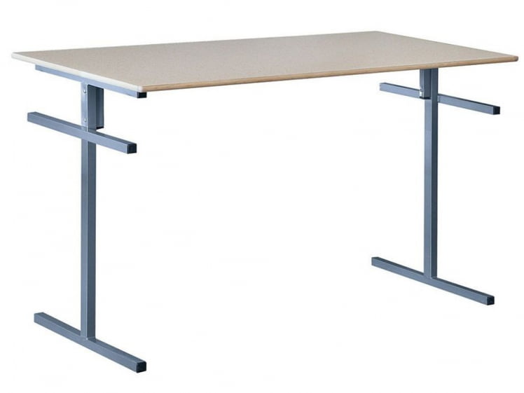 Стол обеденный универсальный с подвесами для 2 скамеек 1500х700 мм ЛДСП Бук/Металл Коричневый_0