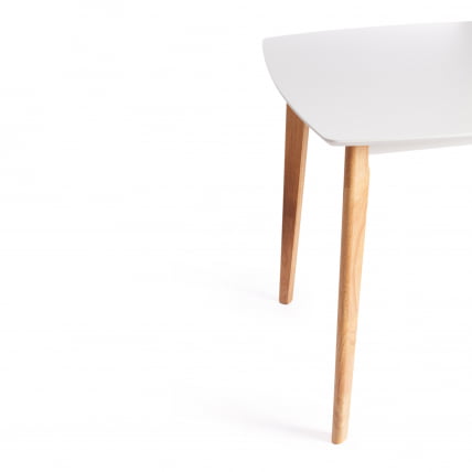 Стол обеденный Claire квадратный дерево гевея, МДФ, 80 x 80 x 75см , White (Белый) / Natural (натуральный)_2