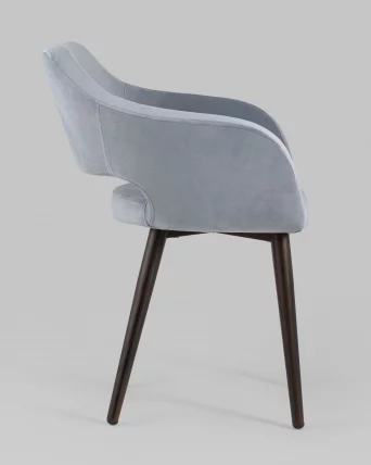 Стул с подлокотниками Саймон велюр Серый_2