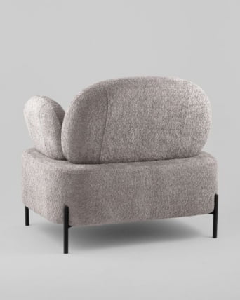 Кресло Кэнди ткань букле с подлокотниками светло-серый_3