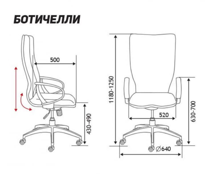 Кресло для руководителя Ботичелли P2338-09 кожа Зеленый_5