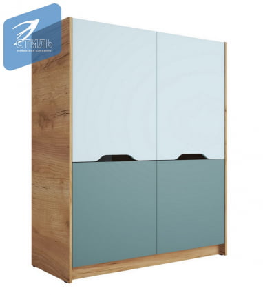 Шкаф RICH ШК-004 Мята/Сумеречный голубой/дуб крафт золотой_0
