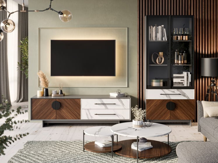 Набор мебели для гостиной Вилена №1 Серый/Орех/Монте белый_0