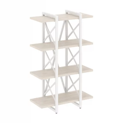 Стеллаж на регулируемых опорах - 4 полки LOFT VR.L-MST.O-4.4V Металл белый Денвер светлый_0