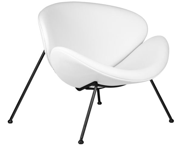 Кресло дизайнерское DOBRIN EMILY (белый винил YP17, черное основание) 2 шт_2