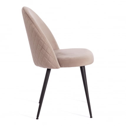 Стул MONRO (mod. 5144) металл/вельвет, 51x56x84 см, серо-бежевый (HLR-9)/черный_1