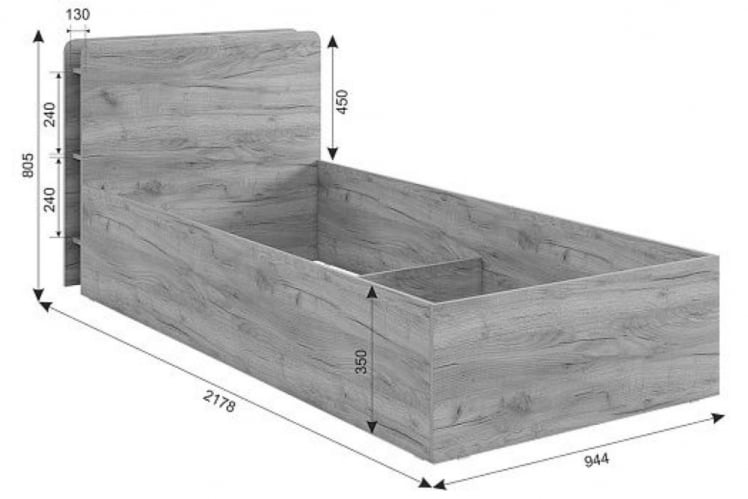Кровать с основанием Юниор ZO.SMU-02 дуб крафт золотой_13