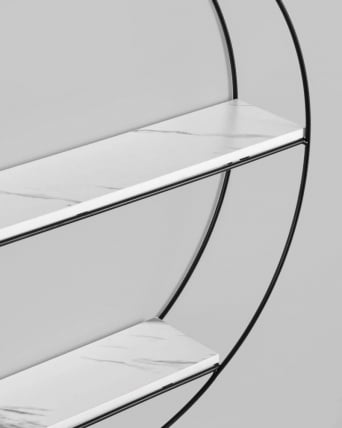 Полка Luna черная Белый мрамор_3