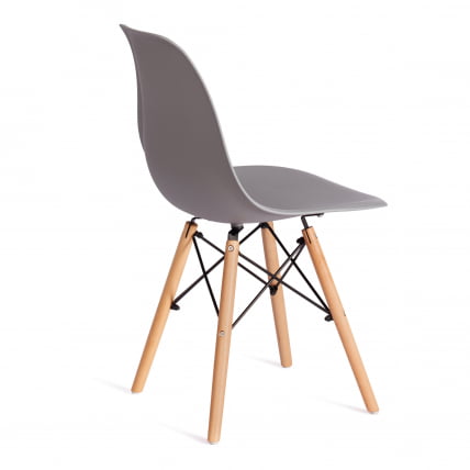 Стул CINDY (EAMES) (mod. 1801) дерево бук/металл/сиденье пластик, 45x51x82 см, Light grey (светло-серый)_2