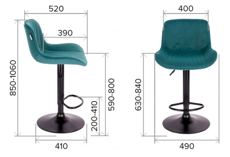 Барный стул Everprof Grace Black Экокожа Черный_5