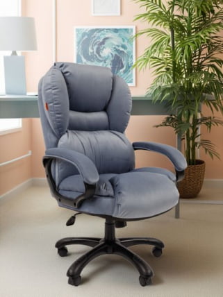 Кресло руководителя CHAIRMAN 434 HOME велюр Голубой_4