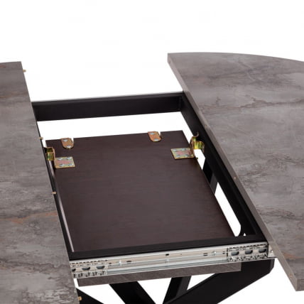 Стол MANZANA ЛДСП/HPL/металл, 100 х 100+30 х 75 см, Агат серый/черный_8