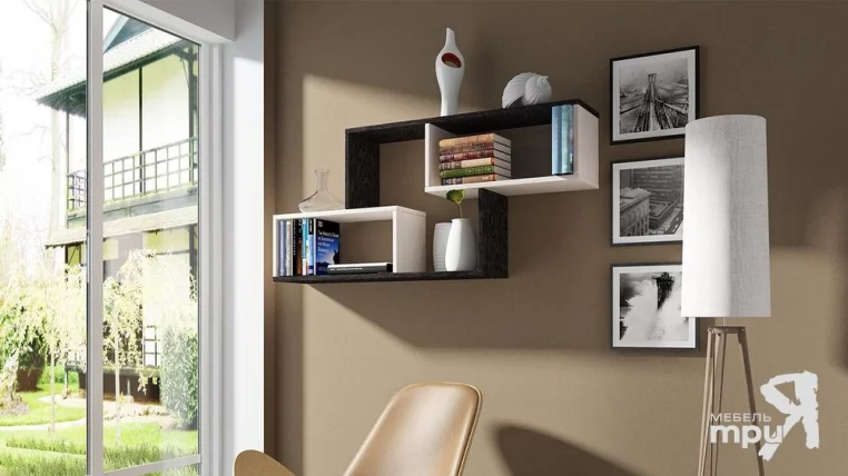 Полка настенная Т-4 Венге Цаво/Дуб молочный_1