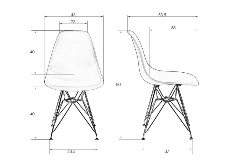 Стул обеденный ДОБРИН ДСР ножки хром Черный Б-03 / DOBRIN DSR B-03_6