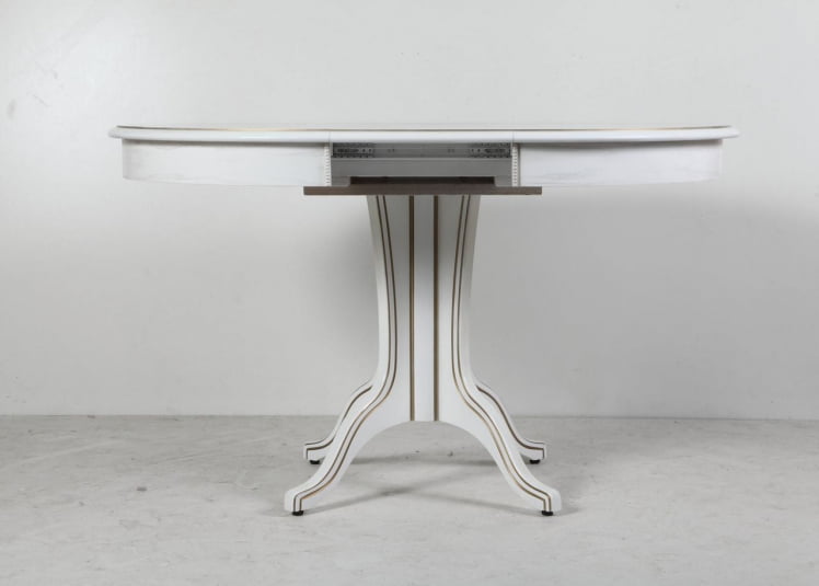 Стол обеденный Орион-5 (d1000) тон 1 с золотой патиной_3